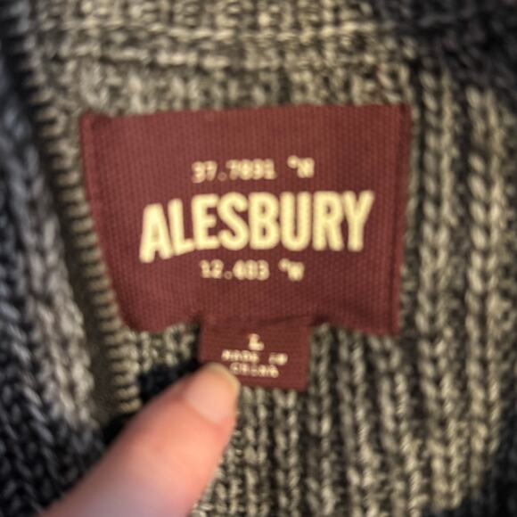 Alesbury 1/4 Zip Ribbed Pullover Sweater Charcoal Gray Men Large NWT - Picture 9 of 9